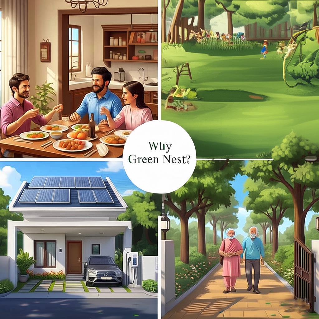 Green bungalows near Adajan Surat with open parks, greenery, and kid-friendly spaces for peaceful family living